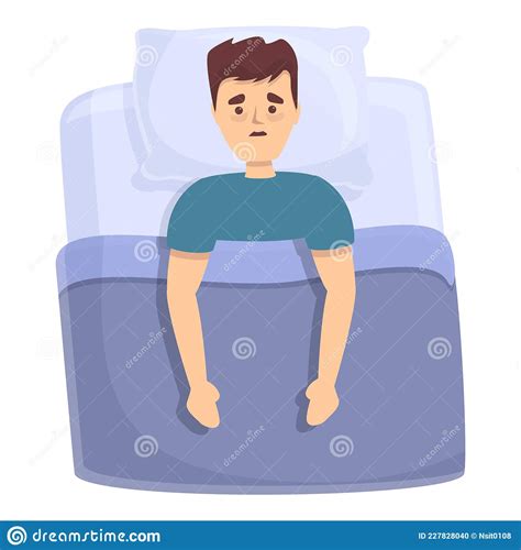 Man With Insomnia Sleep Disorder Man Lies In Bed With His Eyes Open
