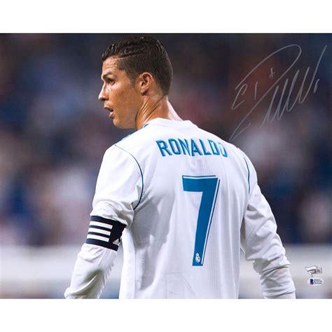 Cristiano Ronaldo Real Madrid Autographed 16 X 20 Back Shot Of White Jersey Photograph Bas