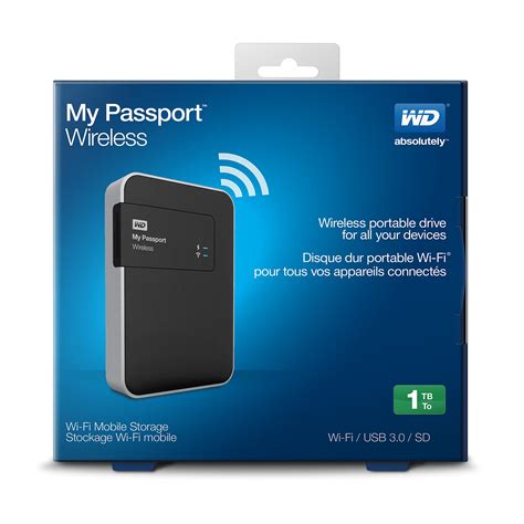Wd 1tb My Passport Wireless Portable External Hard Drive Wifi Usb 3 0 Wdbk8z0010bbk Nesn