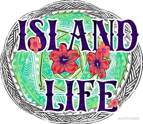 Island Life Circular Watercolor Island Life Island Watercolor Stickers