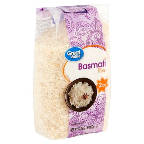 Hi 100 gms of rice has a caloric value between 350 to 360 calories. Great Value Basmati Rice, 32 oz - Walmart.com - Walmart.com