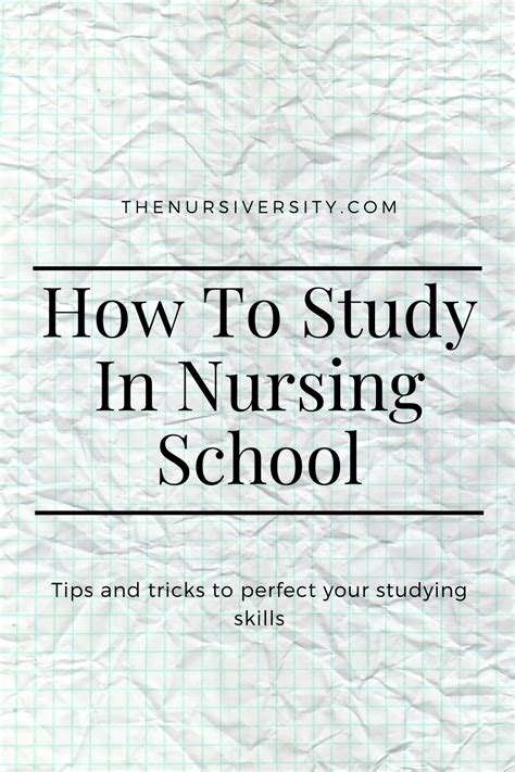 How To Study In Nursing School | Nursing school, Nursing ...