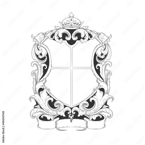 Classic Crest Coat Of Arms Blank Template Stock Vector Adobe Stock