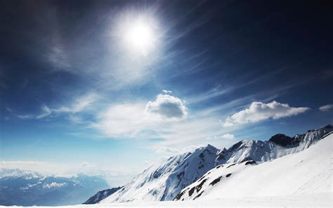 Wallpapers Hd Sunny Snowy Mountains
