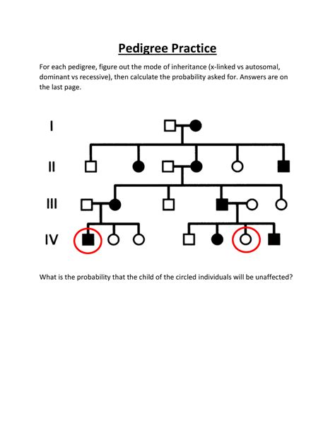 Practice Pedigrees Questions And Answers Pedigree Practice For
