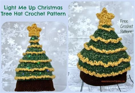 Light Me Up Christmas Tree Hat Free Crochet Pattern
