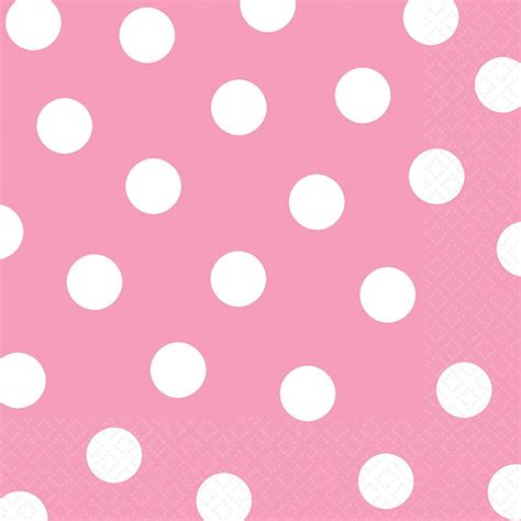 New Pink Polka Dot Lunch Napkins 16 Pack Big W