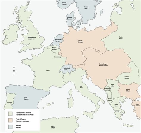 Map Of Europe First World War A Map Of Europe Countries