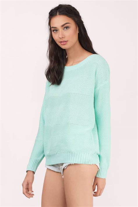 mint sweater boat neck sweater mint knit sweater 10 tobi us