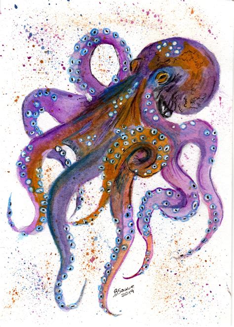 Octopus Drawing Octopus Painting Painting And Drawing Octopus Artwork