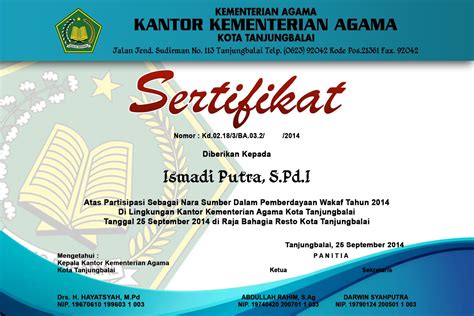 Apr 05, 2021 · download template sertifikat gratis siap edit berikut ini anda bisa download kumpulan sertifikat keren versi cdr, psd, word, dan berbagai format lainnya yang bisa anda download gratis. CD Desain Sertifikat Format PSD