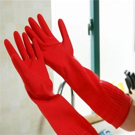 Rubber Latex Dish Washing Cleaning Long Gloves Household Kitchen Glove