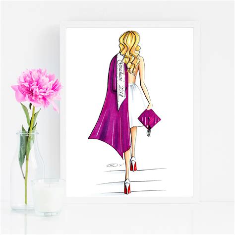 Graduation Gift Customizable - Fashion Illustration Art Print | Fashion art illustration ...