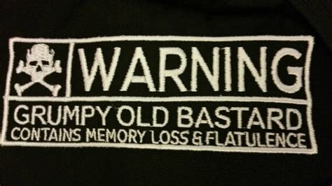 Warning Grumpy Old Bastard Adult Patch Biker Club By Thorsthreads