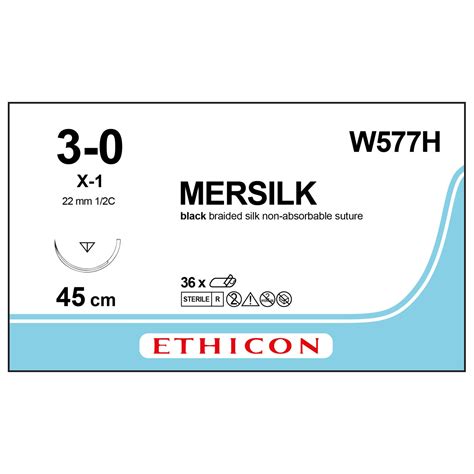Ethicon Mersilk Sutures 30 45cm Black Pack 36 Hillcroft