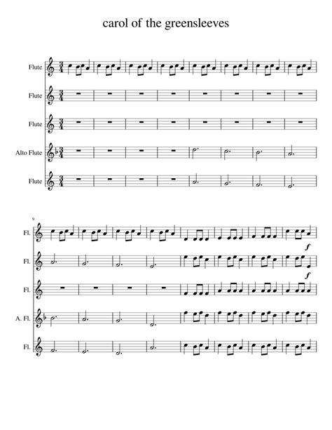 Flutetunes.com posts free flute sheet music for a new song every day. Carol of the greensleeves variation flute sheet music for Flute download free in PDF or MIDI