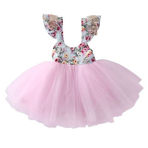 Fancy Newborn Kids Baby Girls Clothes Floral Tulle Dress
