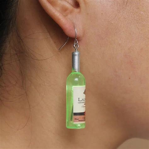 Wine Bottle Earrings Ear Ring Women Jewellery Merlot Rose Etsy Uk