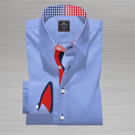 Light Blue Broadcloth Shirt Panache Bespoke Custom Made Fashion Shirt