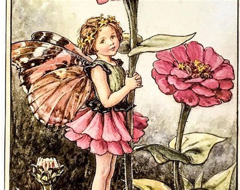 The Flower Fairies The Geranium Fairy Book Illustration Etsy