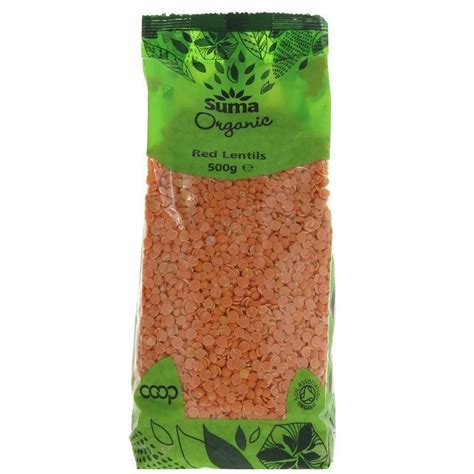Suma Organic Red Split Lentils 500g The Vegan Kind