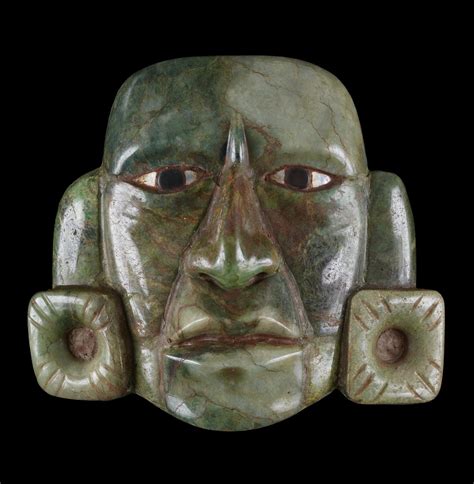 Jade Mask With Shell And Obsidian Eyes Guatemala Maya Civilization