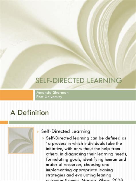 Unit 5 Self Directed Learning Powerpoint Learning Education Theory
