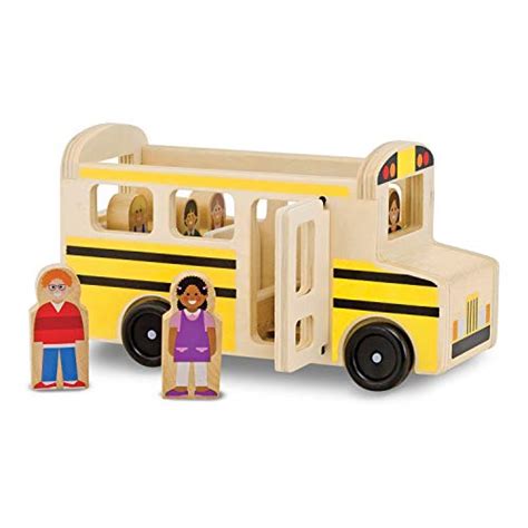 Melissa And Doug School Bus Wooden Play Set With 7 Figures School Bus