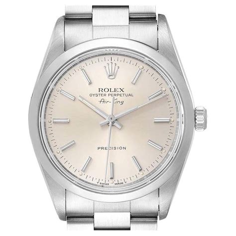 Rolex Air King Silver Dial Smooth Bezel Steel Mens Watch 14000 For Sale