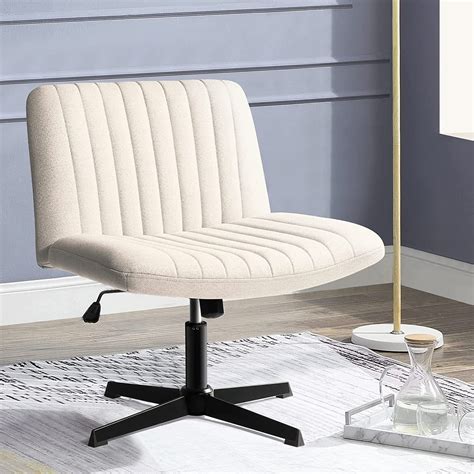 Vitesse Armless Office Desk Chair No Wheelsfabric Padded Modern Swivel Vanity Chairheight