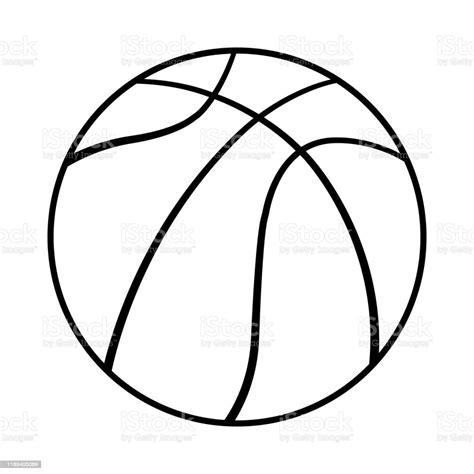 Basketball Ball Outline Simple Flat Vector Icon Eps10 Isolated Black