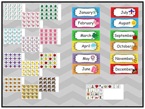 Printable Month Labels And Calendar Squares In A Zip File Etsy
