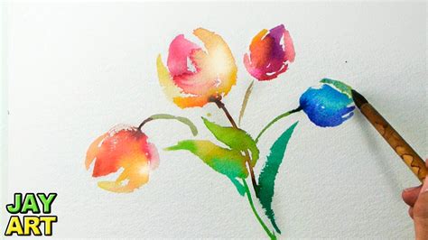Tulips Watercolor Painting Fast And Easy Youtube