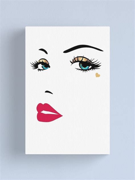 Minimalism Pop Art Blue Eyed Female Canvas Print By Lfmdesigns