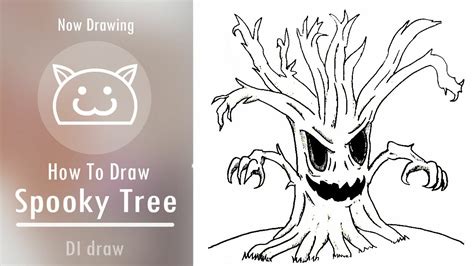 How To Draw Spooky Tree Youtube