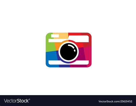 Creative Colorful Abstract Camera Logo Design Vector Image