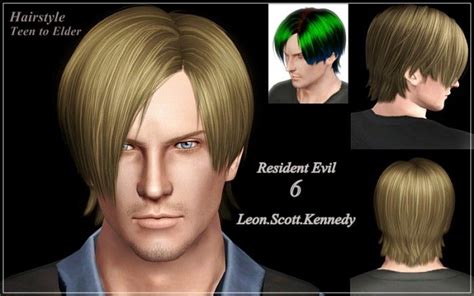 Resident Evil6 Leon Scott Kennedy Hair By Bucket Sims 4 Hair Male