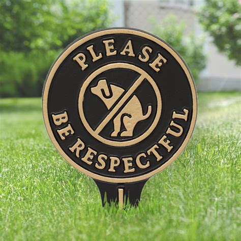 Please Be Respectful No Dog Poop Lawnyard Sign Blackgold