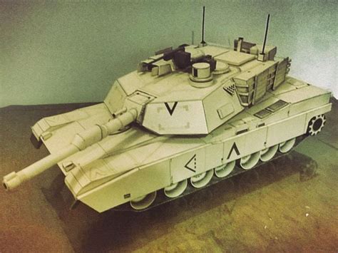 Tank M1a2 Abrams American Army Papercraft Paper Color Model Etsy
