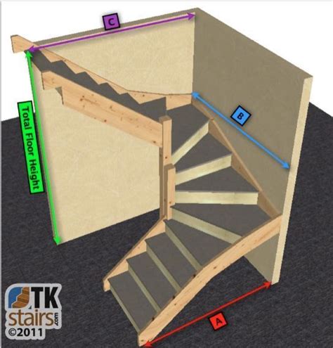 Made To Measure 6 Kite Winder Staircase Kit 180 Degree Staircase Kits