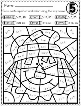The math coloring puzzles will engage your students to practice mathematical thinking and apply basic operations including addition, subtraction, multiplication, and. FALL MATH Multiplication Color by Number Worksheets AUTUMN ...