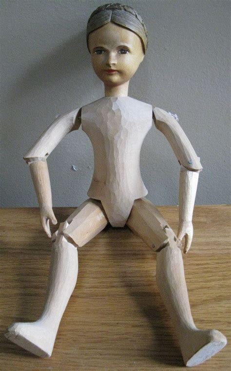 Vintageantique Wood Wooden Doll Poseable Moveable Arms Legs Head