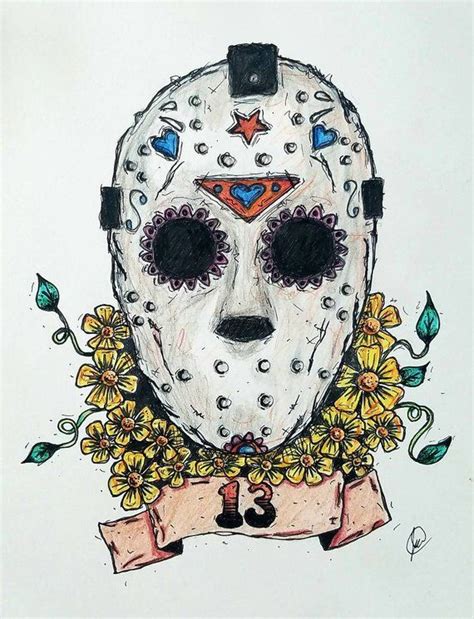 11x14 Art Print Jason Voorhees Friday The 13th Ink Drawing