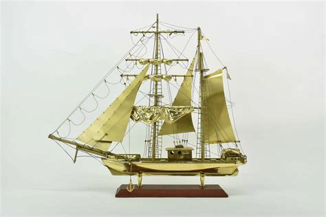 Lot Detail Brass Mounted Sailing Ship Model