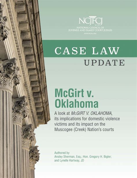 Mcgirt V Oklahoma Case Law Update Ncjfcj