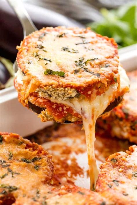 Delicious Baked Eggplant Parmesan With Crispy Coated Eggplant Slices Smothered In Cheese And M