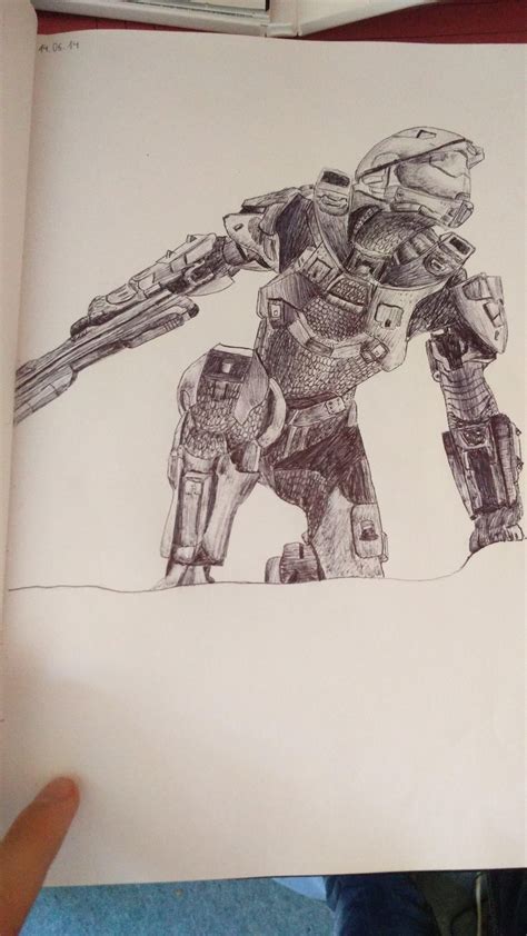 drawing of the master chief i did 4 years ago r halo