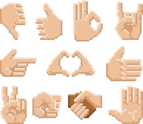 100 Pointing Hand Pixel Art Ilustraciones Gráficos Vectoriales Libres