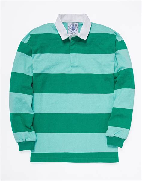 Classic Stripe Rugby Shirt Greenlight Green In 2021 Green Shirt