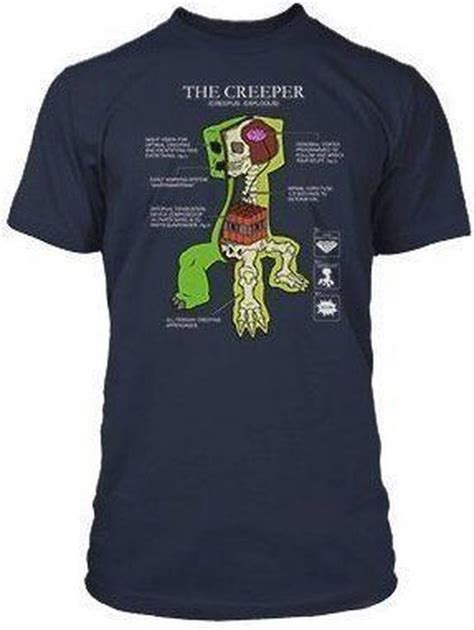 Minecraft Creeper Anatomy T Shirt L